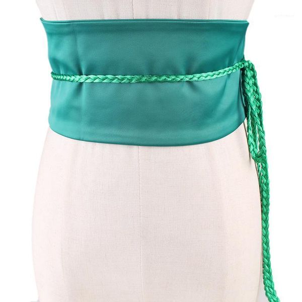 

cloth waist seal tassels decorate matching skirt belt fashion woman pure color tie1, Black;brown