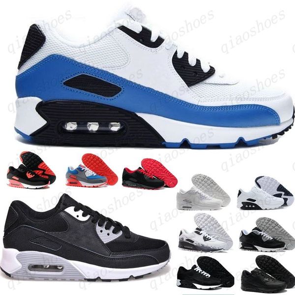 

men womens shoes classic 90 men and women running shoes black red white sports trainer cushion surface breathable sports shoes36-4