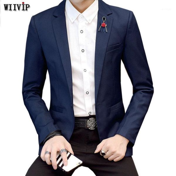 

m-4xl new fashion full sleeve single breasted blazer spring autumn solid casual blazer yw1631, White;black