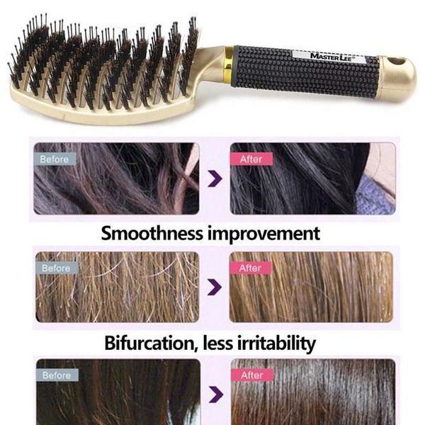 

plastic hair comb anti-static hairdressing massage comb salon home brush wet curly detangle hair brush for salon hair wmtfnp, Silver