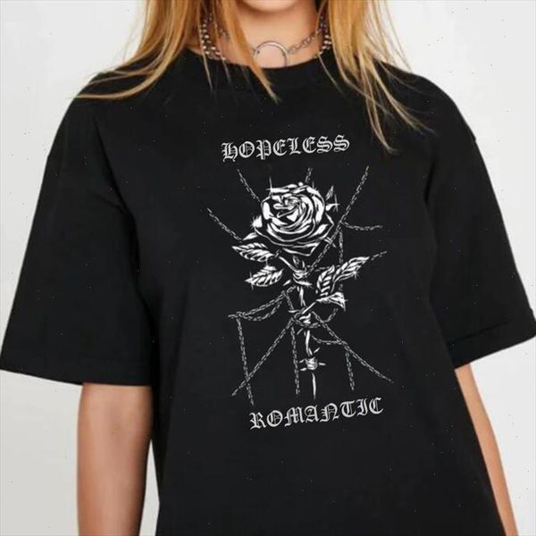 

tumblr harajuku gothic rose punk clothing casual vintage gothic grunge romantic letter print ins chic summer cotton t shirt, White