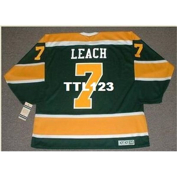 

121 #7 reggie leach california golden seals 1972 ccm vintage hockey jersey or custom any name or number retro jersey, Black