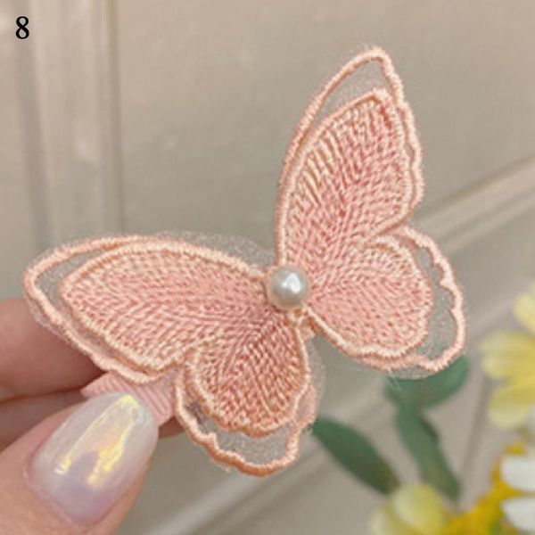 

women pearl barrettes headband hair ornament clip girls sweet lace hairpin embroidered butterfly mesh hairgrips hair accessories q bbyuen