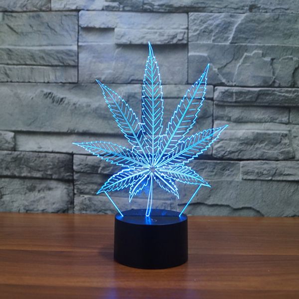 

2021 new leaf shape 3d night light color changing table lamp 91b5