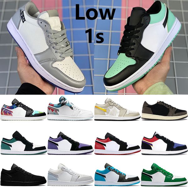 

new low jumpman 1 1s basketball shoes grey black sail og sp travis scotts unc hyper royal n7 men women sneakers trainers