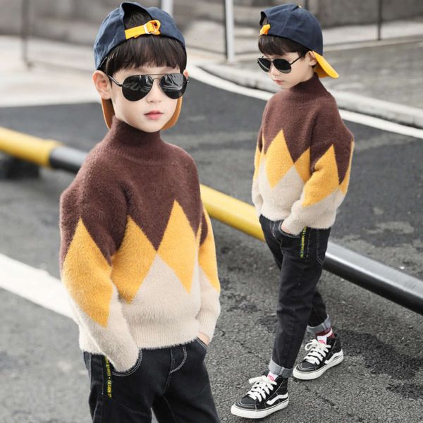 

autumn boys' sweater winter 2020 new warm and thickened children's clothing, Blue