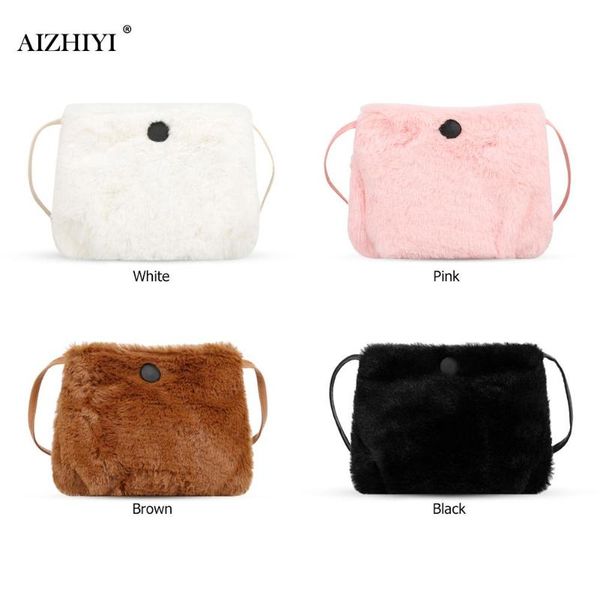 

cross body plush material messenger bags original design tote female student small chain shoulder simple shopping handbag