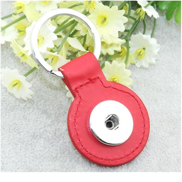 

3 styles snap button keychain pu leather belt key chains diy accessory fit 18mm snap buttons charms keyr qylghf