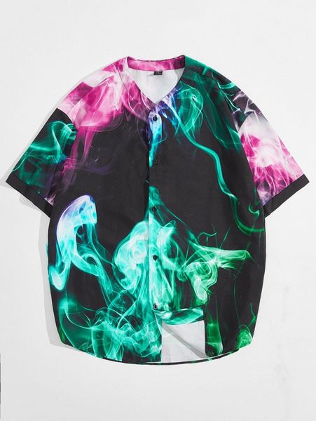 

men drop shoulder tie dye shirt p34u#, White;black