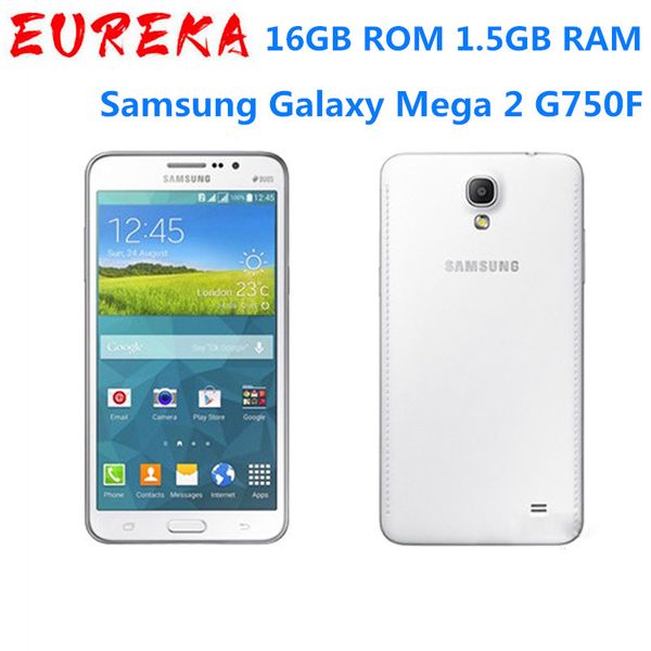 Original Samsung Galaxy 6inch Mega2 G750F 1,5 GB RAM 16GB Rom Dual Sim 4G LTE 13MP câmera Android 4.4 WIFI Smartphone
