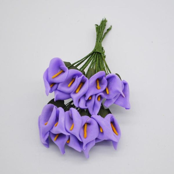 

36pcs mini pe calla lily artificial flower bouquet multicolor rose wedding party flower decoration scrapbooking fake flowers bbyscx sweet07
