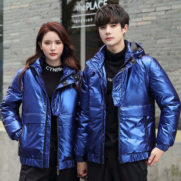 

couple down short jacket new detachable hat in winter, Black