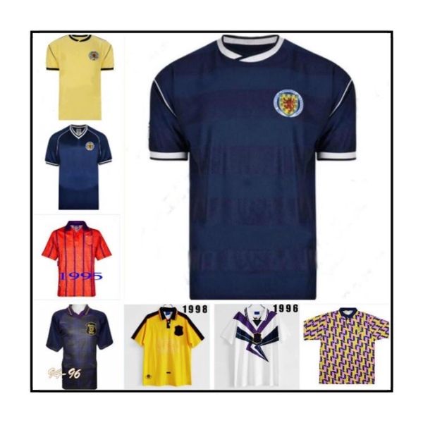 

1982 1986 1995 scotland retro soccer jersey world cup equipment home blue kits 1996 1998 classic vintage scotland retro football shirt, Black;yellow