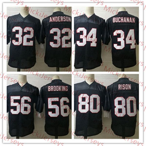 

mens ncaa #32 jamal anderson #34 ray buchanan jersey stiched black #56 keith brookin #80 andre rison vintage football jersey s-3xl