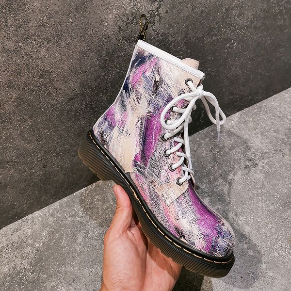 

women's 2021 winter shoes genuine 22-24.5cm length graffiti short rain boots n8mb, Black