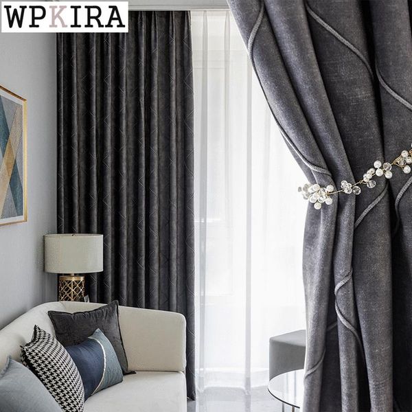 

curtain & drapes modern luxury velvet for living room geometric blackout bedroom thicken fabric drape window s515#d