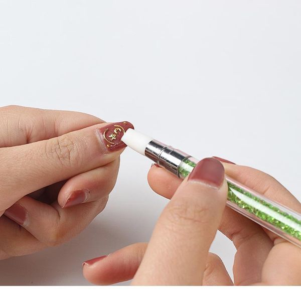 

double end nail art dotting gradient nail brushes mirror glitter handle acrylic polish picker pen glitter manicu qylkcb, Silver