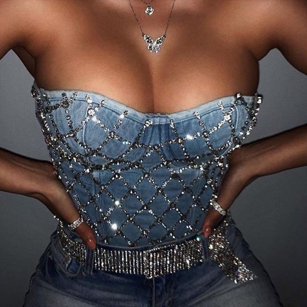 

2020 new women summer outfit beading shinny straps crop vintage vestios drop shipping, White