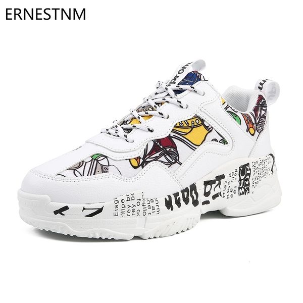 

ernestnm sneakers women summer woman casual fashion shoes graffiti flats ladies vulcanized shoes white sneakers zapatos mujer y200108, Black