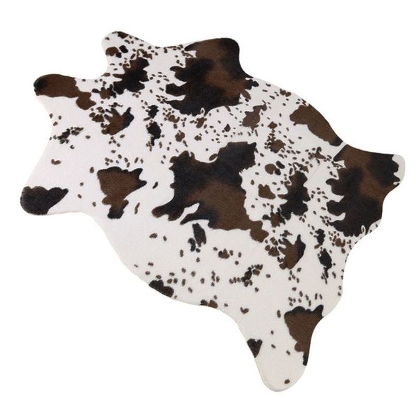 Sholisa Faux Cowhide Cow Hide Assoalho Mats Handmade Simulação Animal Pele de Couro de Couro Tapete Carpert Pelt Vaca Hide para sala de estar Y200527