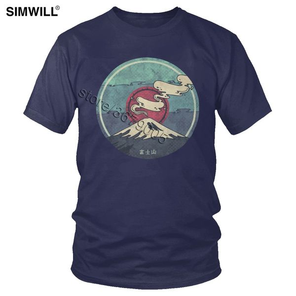 

sport retro fuji mount t-shirt men cotton fujisan japanese volcano t shirt short sleeve round collar trend tee large size clothing