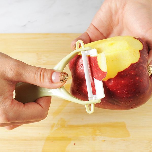 Fruta de cerâmica Durável Cerâmico Peeler Plástico Batata Cenoura Cortador Sharp Peeler Slicer Portátil Gadgets Vtky2378