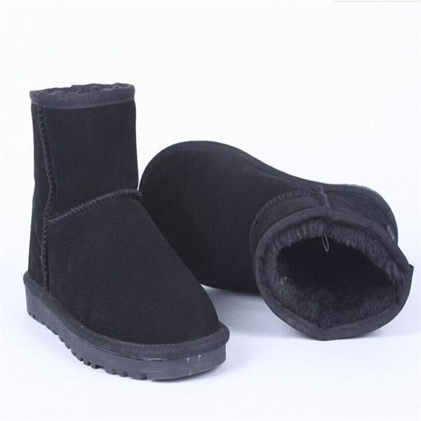 

women snow boots classic waterproof australian fur snow boots women's winter warm women shoes size 35-42, Black
