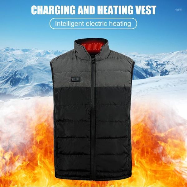 

heated vest men women usb down heated jacket heating vest thermal clothes hunting fishing winter heating waistcoat m-3xl1, Gray;blue