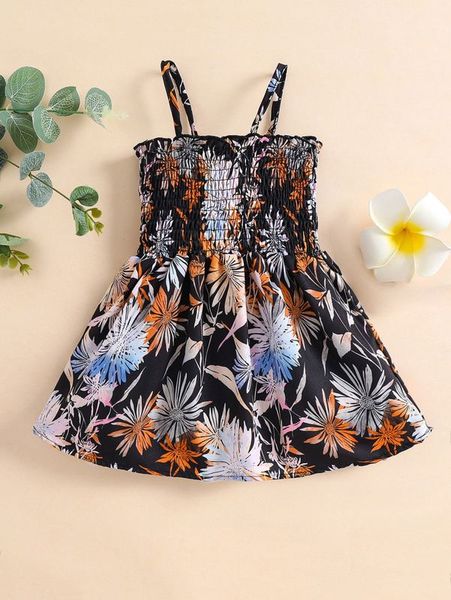 

baby floral print shirred cami dress she, Red;yellow
