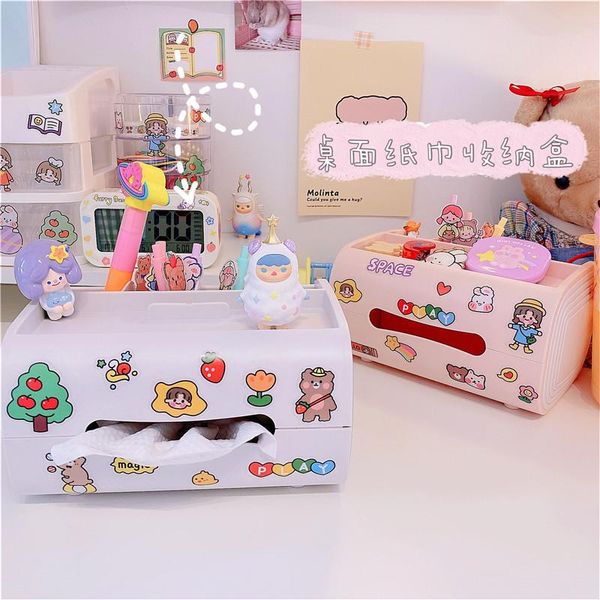 

multi-function plastic tissue box phone shelf holder bamboo wood cover storage box for home office car decoration supply