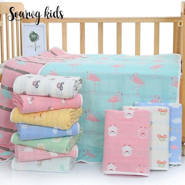 

soarwg kids baby blankets newborn bedding infant bath towel muslin blanket baby soft breathable solid cotton muslin swaddle wrap