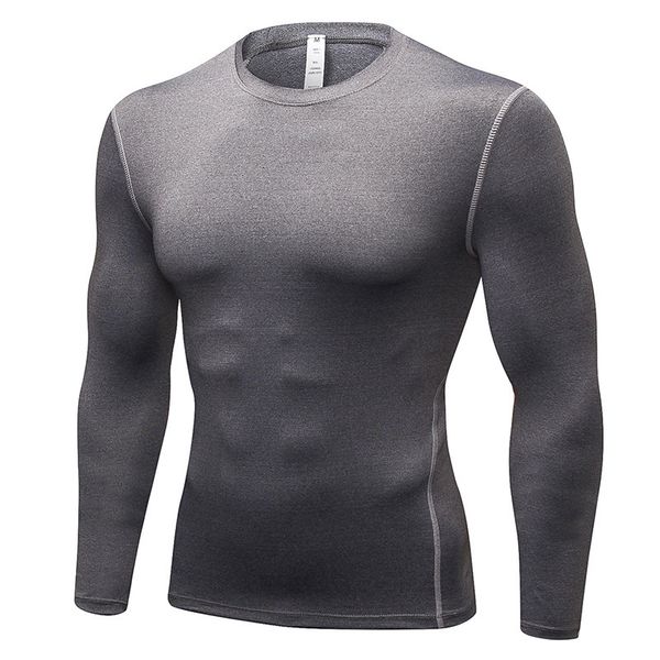 

quick dry long sleeve fitness gym workout training running soccer men's shirts -compression muscle sport jersey t-shirts for men, Black;blue