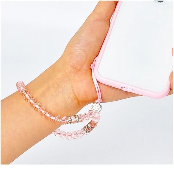

universal phone charm strap fashion crystal beads hand wrist lanyard for phones iphone x samsung camera gopro qylknd