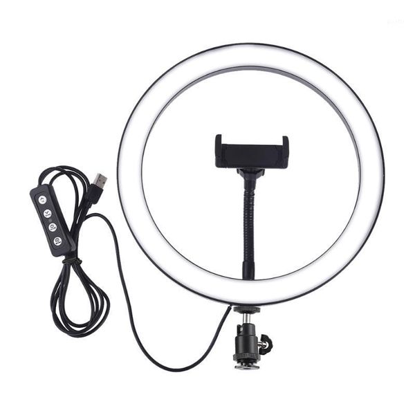 

10" dimmable led selfie round light with phone clip brightness adjustable lamp for live broadcast selfie pgraphy ringlight1