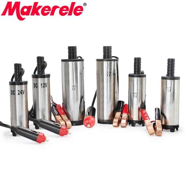 

stainless steel 38/51mm submersible pump dc12/24v water oil diesel fuel transfer refueling tool kerosene 12l/min 30l/min