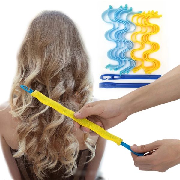 30 cm DIY Magic Hair Curler Tragbare 12PCS Frisur Roller Sticks Langlebige Schönheit Make-Up Curling Rollen Haar Styling Werkzeuge w-00594