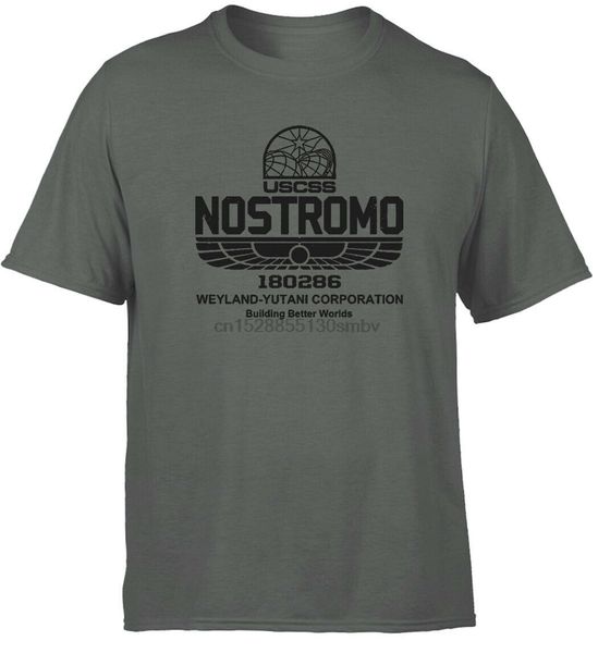 

nostromo t-shirt. retro alien sci-fi film tee. mens charcoal grey sport hooded sweatshirt hoodie