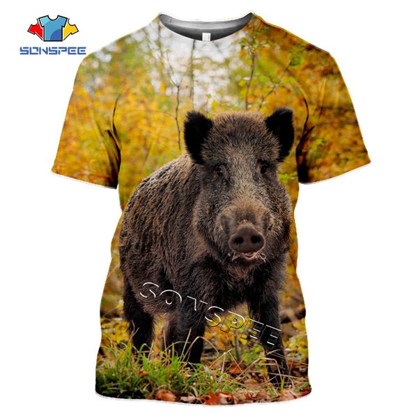 

summer hunting wild boar animals 3d print shirts funny hippie comics men clothing