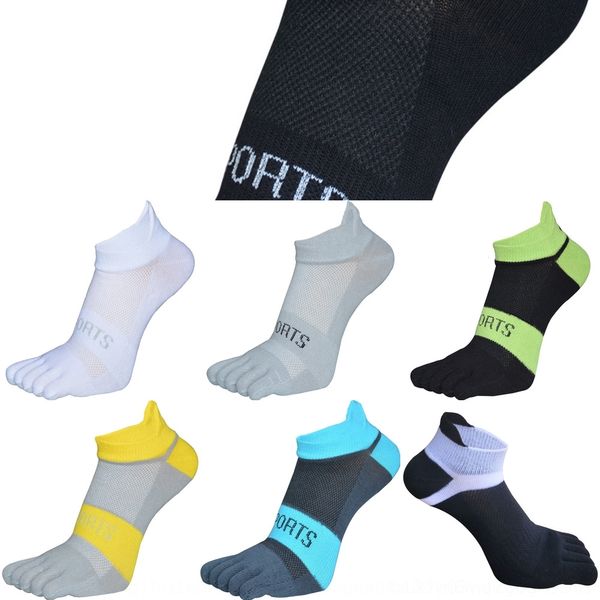 

nzwdm 10 pairs of men's large finger and sports for men big finger color in spring and summer toe low 6-color spring socks summer split, Black