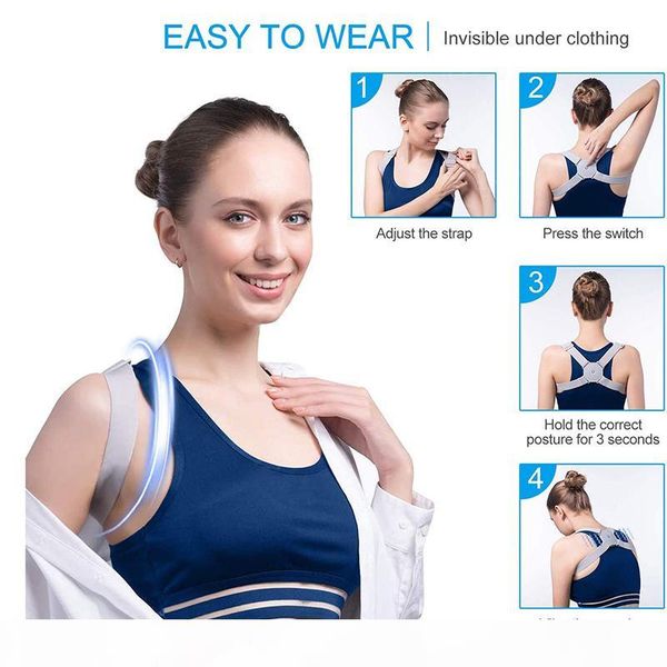 

qualityposture correction back strap with smart vibration reminder sensor smart posture reminder