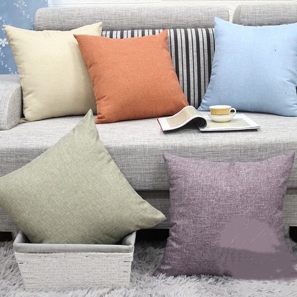 

45 * 45cm imitation linen pillow case solid color pillow case simple home sofa decorative pillow case 100pcs 12style t500434