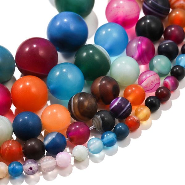 

1strand lot 4 6 8 10mm mixed color stripes carnelian round loose spacer bead for diy bracelet jewelry makings supplies accessory h jllyaf