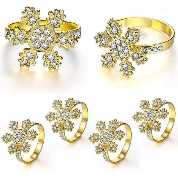 

christmas snowflake napkin rings holders for christmas dinners parties, wedding adornment, table decoration (gold, 12)1