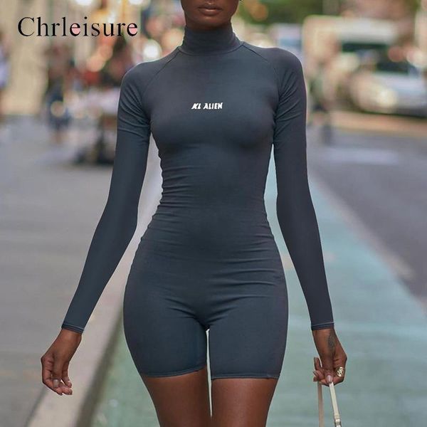 

women jumpsuit solid slim short bodysuit long sleeve turtleneck body femme grey push up bodysuit women c1019, Gray