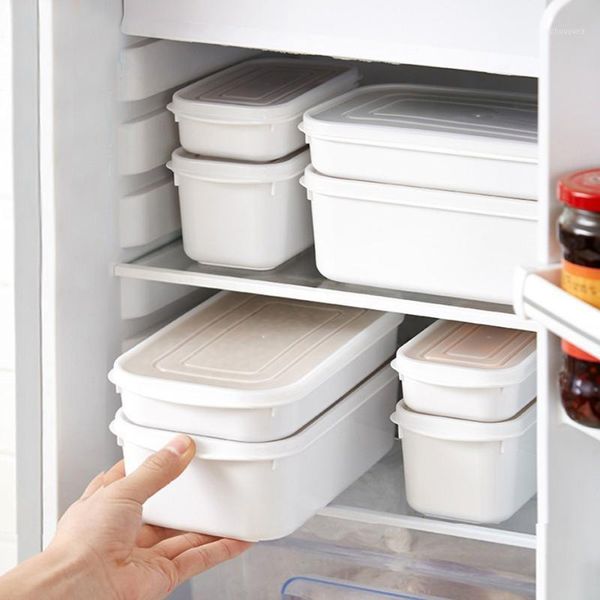 

1pc container box fresh keeping dumpling fridage storage grains corn rice seal box micorave bento with cover1