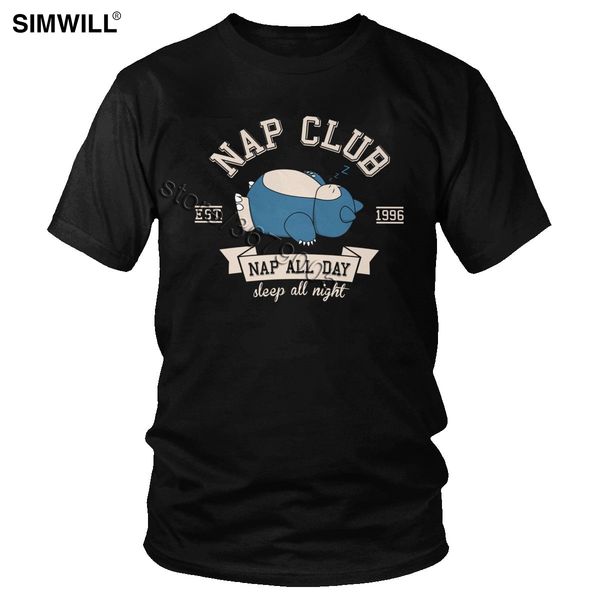 

sport nap club snorlax t-shirt men stylish short sleeve cotton t shirts round neck funny anime tshirt plus size classic tees top