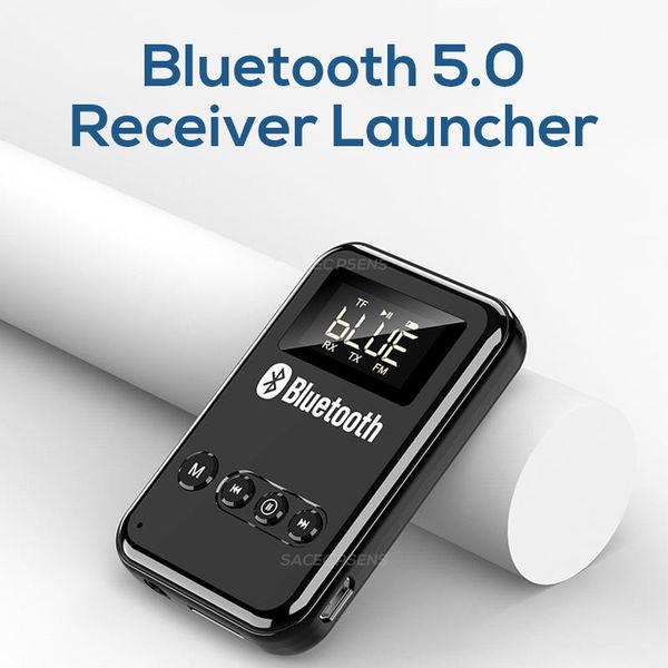 

4in1 bluetooth 5.0 receiver transmitter with led display mini stereo usb 3.5mm fm radio tf card wireless adapter