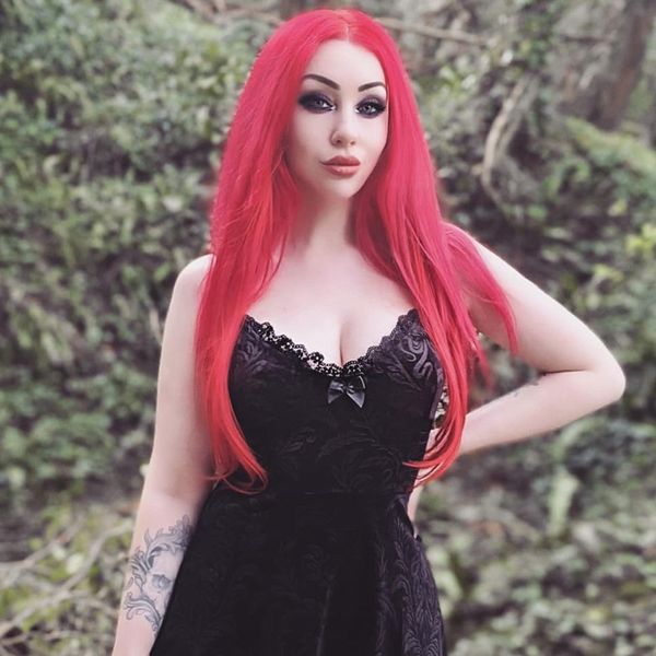 

spaghetti straps black mini dress gothic harajuku vintage print lace pleated dress summer sleeveless party dress, Red;black