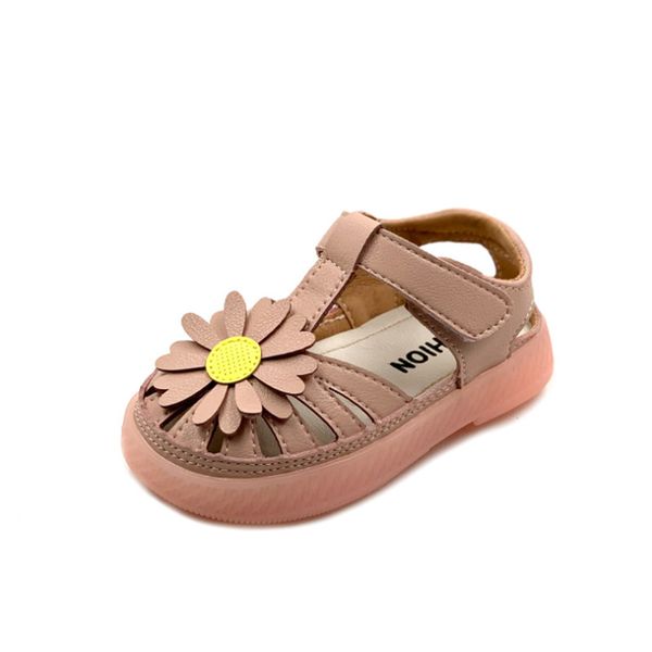 

2020 new summer closed toe toddler kids cute flower girls princess shoes baby little girl sandals size 21-25, Black