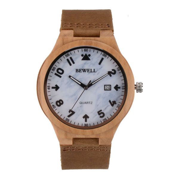 

wooden belt men's watch selling quartz movement watch, Slivery;brown